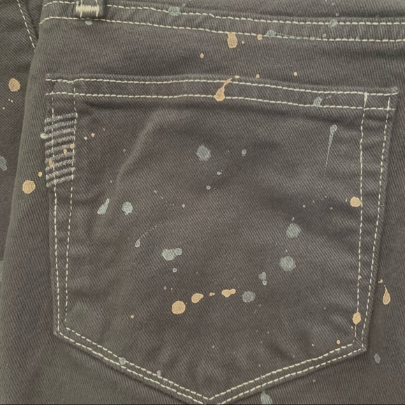 HP🎉 PAIGE Edgemont Grey Zip Paint Splatter Skinny Jeans Size 27 - Picture 10 of 15